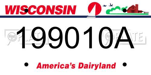 199010A Wisconsin License Plate
