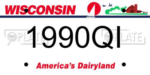 1990QI Wisconsin License Plate