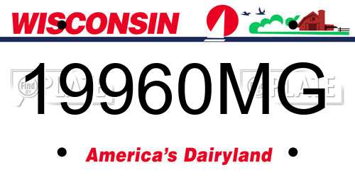 19960MG Wisconsin License Plate
