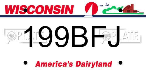 199BFJ Wisconsin License Plate
