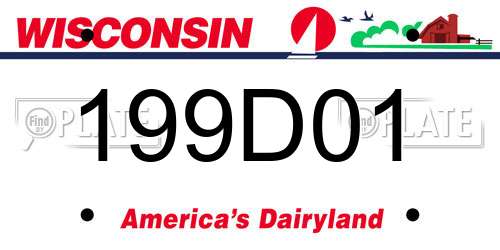 199D01 Wisconsin License Plate