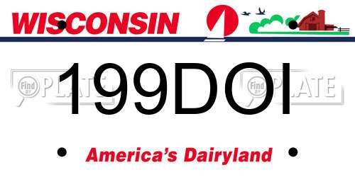 199DOI Wisconsin License Plate