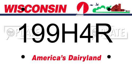 199H4R Wisconsin License Plate