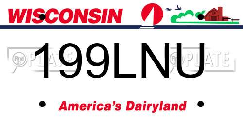 199LNU Wisconsin License Plate