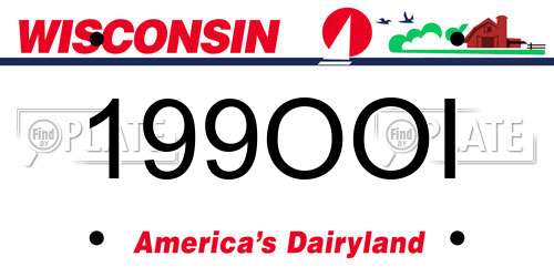 199OOI Wisconsin License Plate