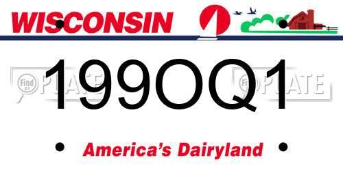 199OQ1 Wisconsin License Plate