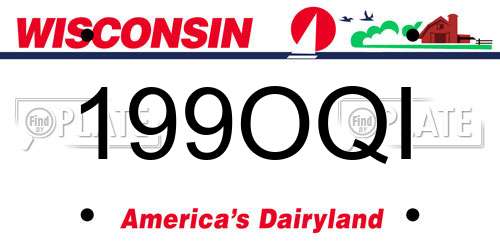 199OQI Wisconsin License Plate