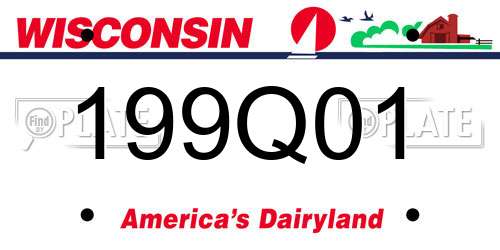 199Q01 Wisconsin License Plate