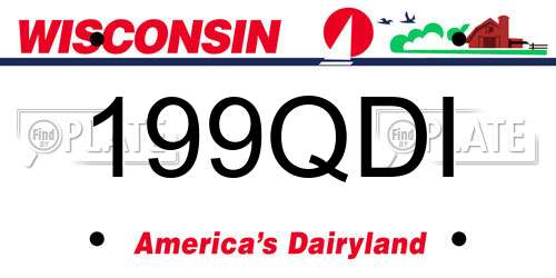 199QDI Wisconsin License Plate