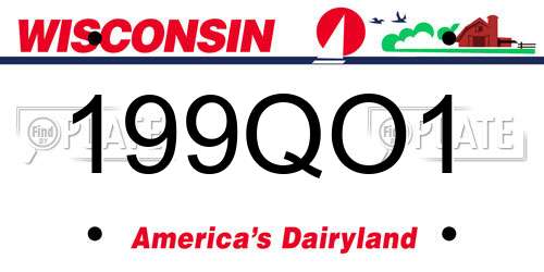 199QO1 Wisconsin License Plate