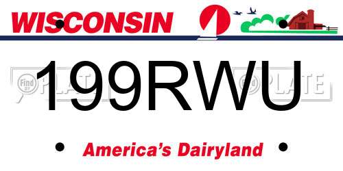 199RWU Wisconsin License Plate