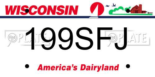 199SFJ Wisconsin License Plate