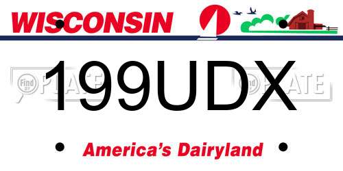 199UDX Wisconsin License Plate