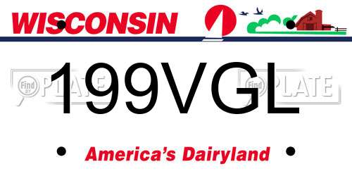 199VGL Wisconsin License Plate
