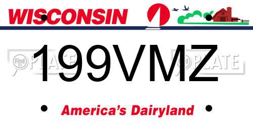 199VMZ Wisconsin License Plate