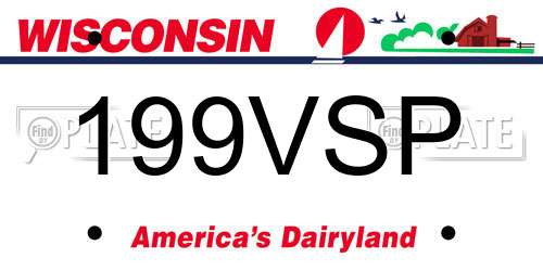199VSP Wisconsin License Plate