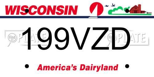 199VZD Wisconsin License Plate