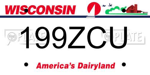199ZCU Wisconsin License Plate