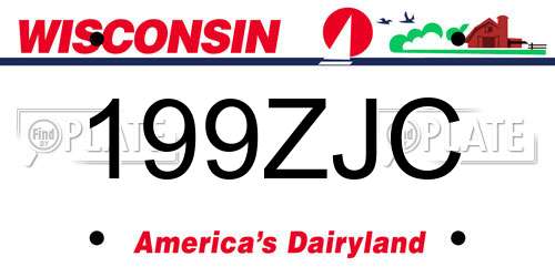 199ZJC Wisconsin License Plate