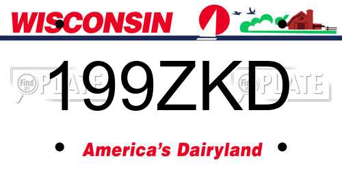 199ZKD Wisconsin License Plate