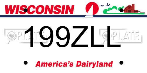 199ZLL Wisconsin License Plate