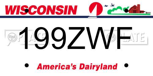 199ZWF Wisconsin License Plate