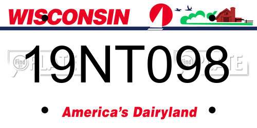 19NT098 Wisconsin License Plate