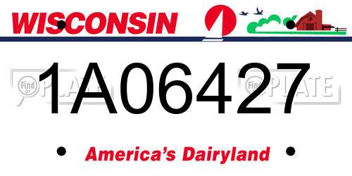 1A06427 Wisconsin License Plate