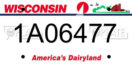 1A06477 Wisconsin License Plate