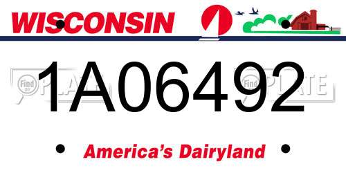 1A06492 Wisconsin License Plate