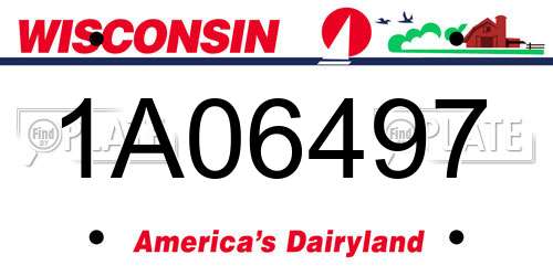 1A06497 Wisconsin License Plate