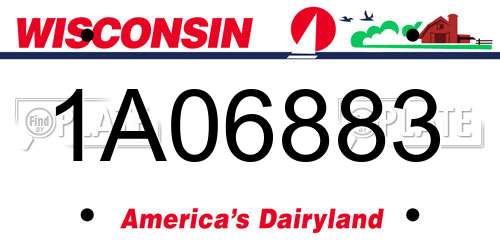 1A06883 Wisconsin License Plate