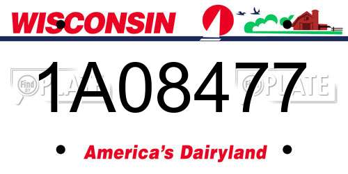 1A08477 Wisconsin License Plate
