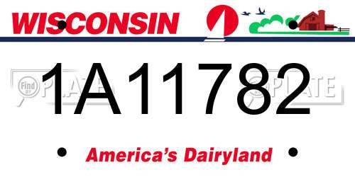 1A11782 Wisconsin License Plate