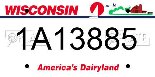 1A13885 Wisconsin License Plate
