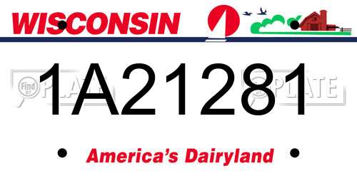 1A21281 Wisconsin License Plate