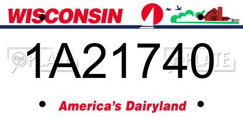 1A21740 Wisconsin License Plate