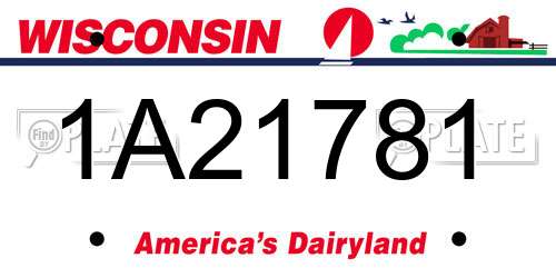 1A21781 Wisconsin License Plate