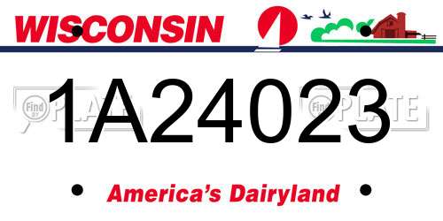 1A24023 Wisconsin License Plate