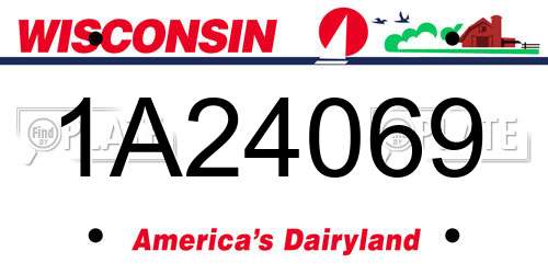 1A24069 Wisconsin License Plate