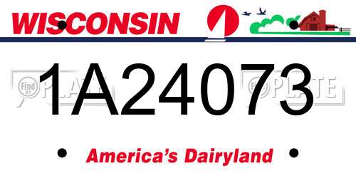1A24073 Wisconsin License Plate