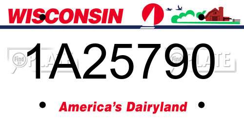 1A25790 Wisconsin License Plate