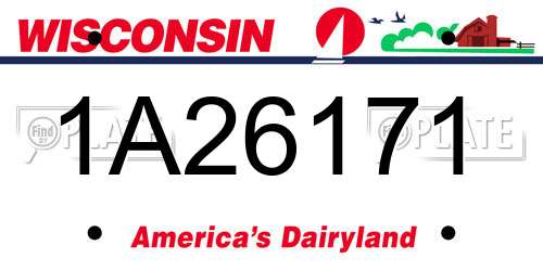 1A26171 Wisconsin License Plate