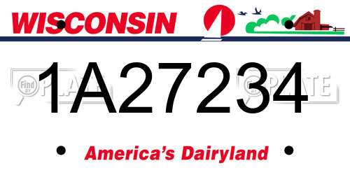 1A27234 Wisconsin License Plate