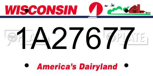 1A27677 Wisconsin License Plate