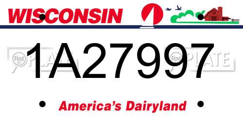 1A27997 Wisconsin License Plate