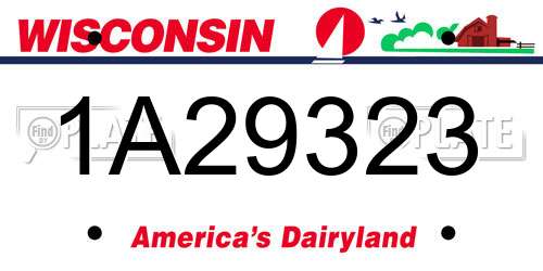 1A29323 Wisconsin License Plate