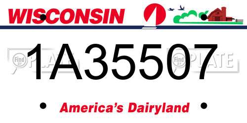 1A35507 Wisconsin License Plate