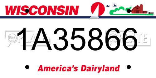 1A35866 Wisconsin License Plate