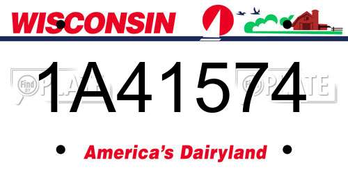 1A41574 Wisconsin License Plate